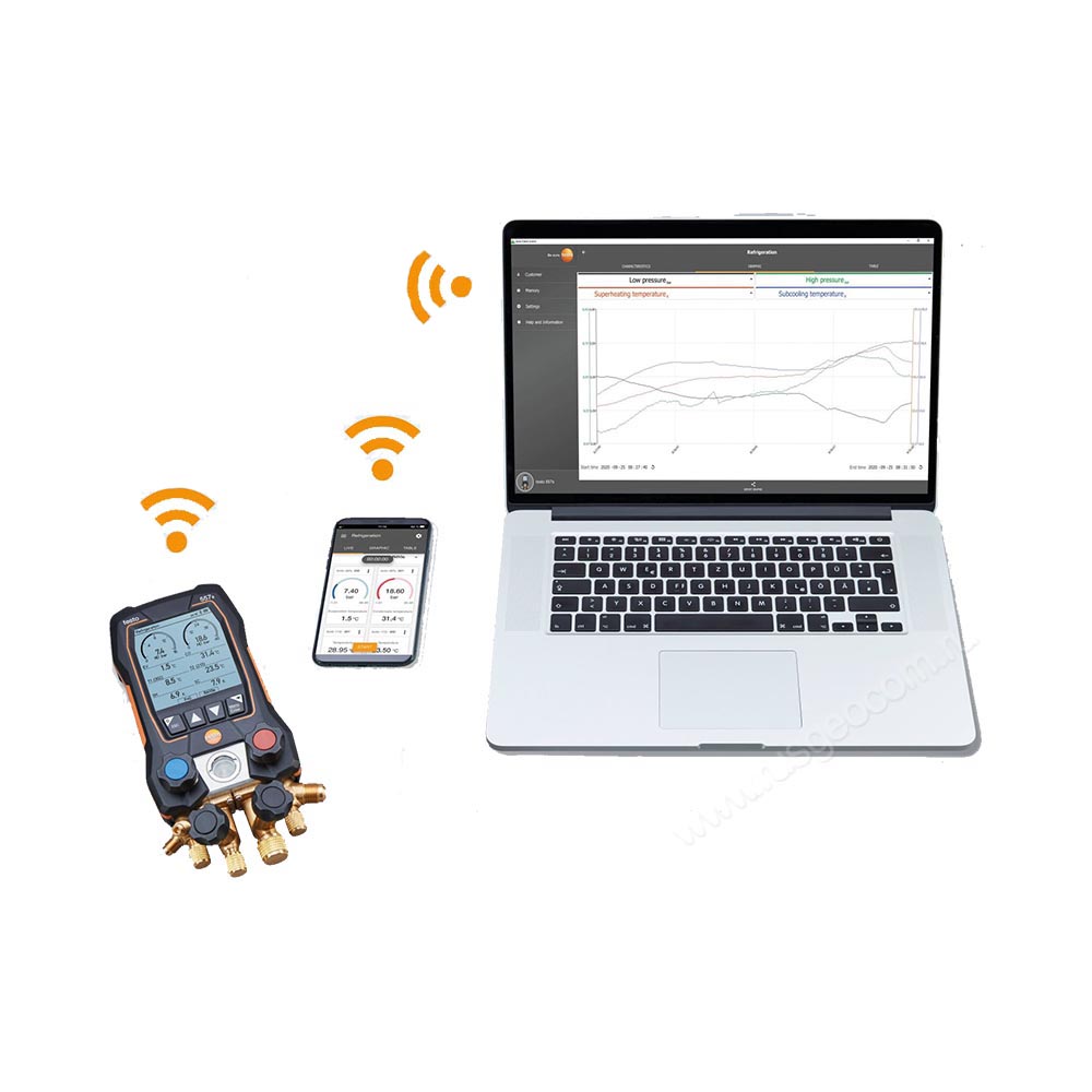Цифровой манометрический коллектор Testo 557s комплект 2 в кейсе c шлангами - 8
