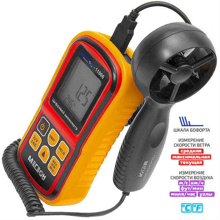 МЕГЕОН 11006 Анемометр крыльчатый цифровой