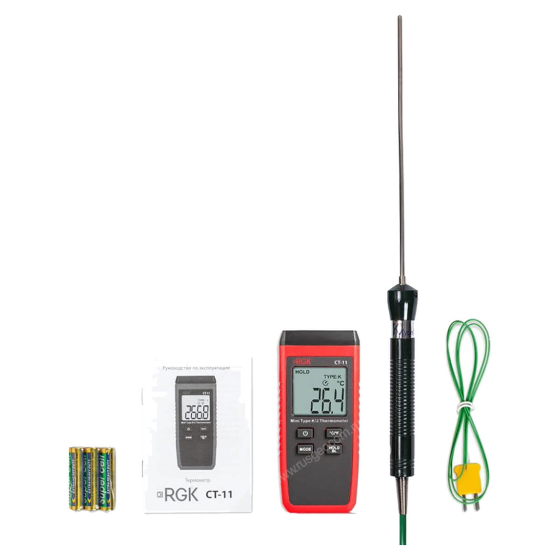 Термометр RGK CT-11 с погружным зондом температуры TR-10W - 4
