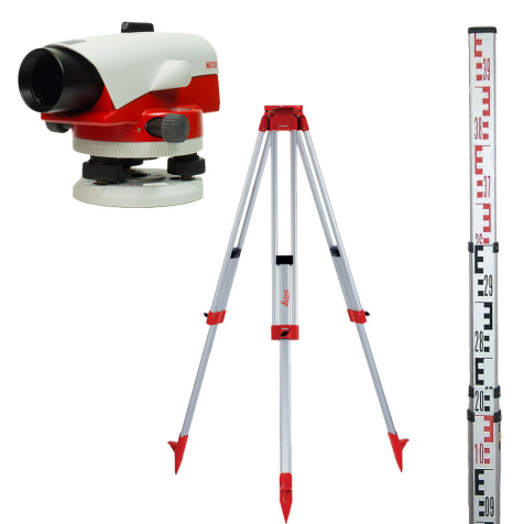 Комплект оптический нивелир Leica NA 730 plus штатив рейка - 3 в 1 с поверкой