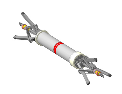 Внутритрубная тележка для труб Ø 1020 ÷ 1420 мм в комплекте с 2-мя ИАП (12 Ач)