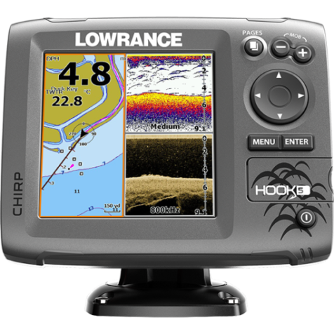 Картплоттер с эхолотом Lowrance Hook-5 Mid/High/DownScan™