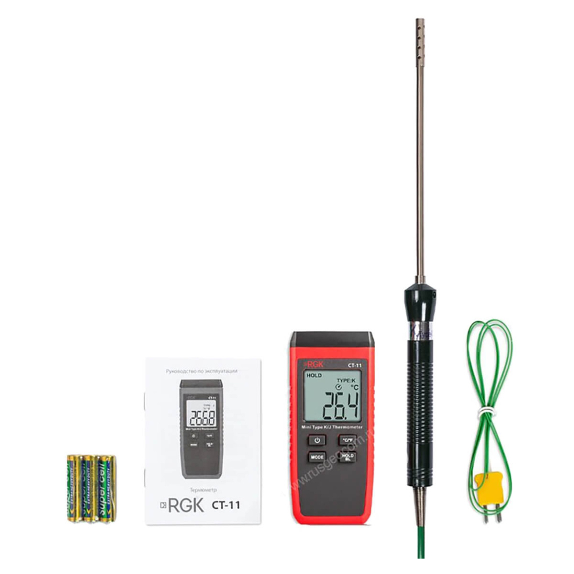 Термометр RGK CT-11 с зондом температуры воздуха TR-10A с поверкой - 4
