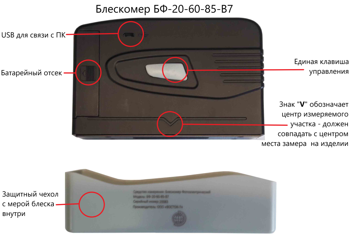 Блескомер фотоэлектрический БФ трёхугловой 20°/20°, 60°/60°, 85°/85° без поверки - 1