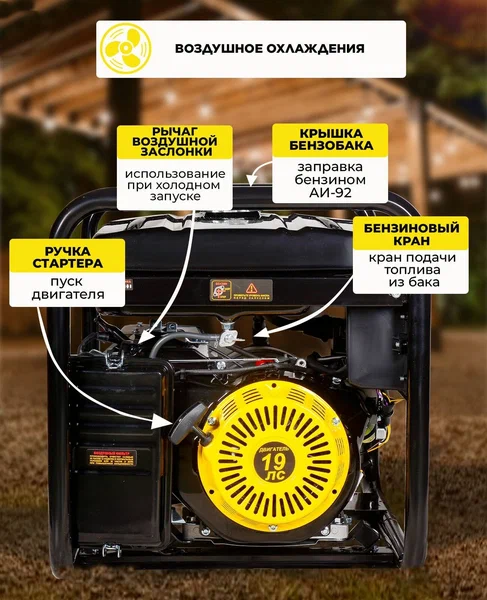 Бензиновый генератор HUTER DY11000LX - 4