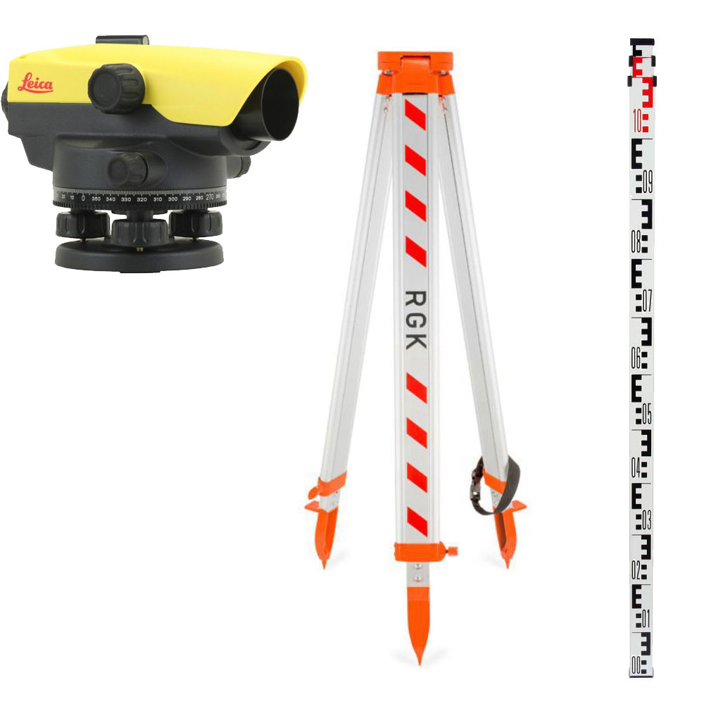 Комплект оптический нивелир Leica NA 324 штатив рейка - 3 в 1 с поверкой