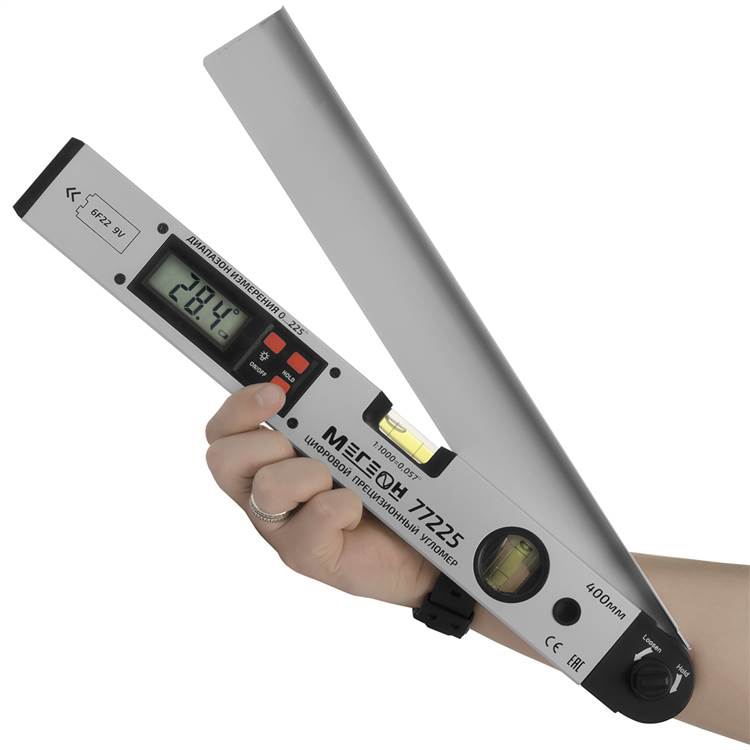 МЕГЕОН 77225 Цифровой угломер с пузырьковым уровнем - 5