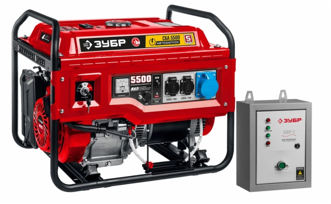 Бензиновый генератор ЗУБР СБА-5500 с АВР