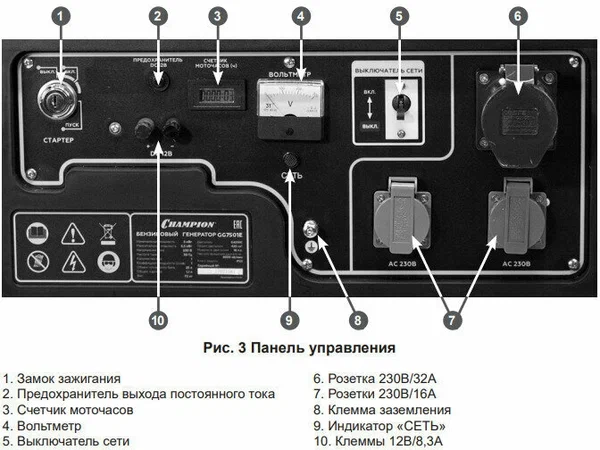 Бензиновый генератор Champion GG7501E-3 - 1