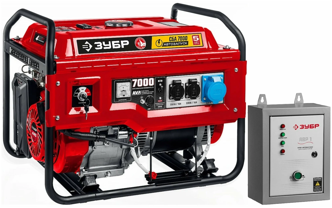 Бензиновый генератор ЗУБР СБА-7000 с АВР