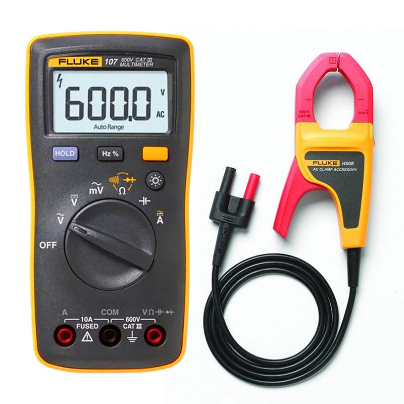 Комплект - мультиметр Fluke 107 с токовыми клещами Fluke I400E ERTA