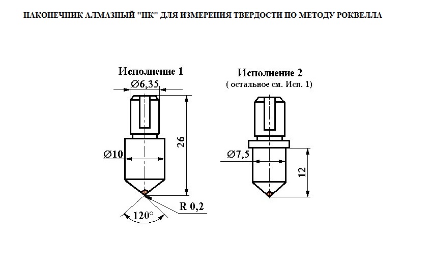 Наконечник алмазный тип НК 1 к твердомерам Роквелл и Супер-Роквелл - 4