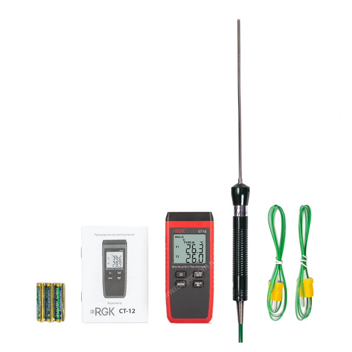 Термометр RGK CT-12 с погружным зондом температуры TR-10W с поверкой - 4
